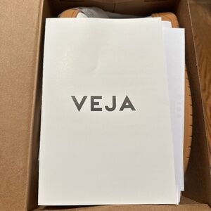 Veja V-12 Leather Shoes, white with natural sole